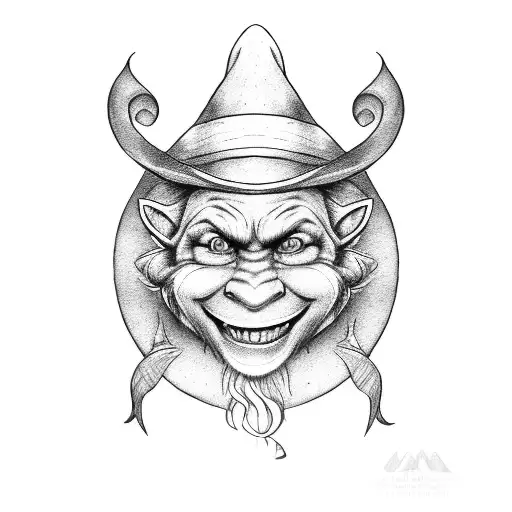 leprechaun mischievous tattoo design idea