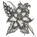the year 2006 and gladiolus flowers tattoo design idea