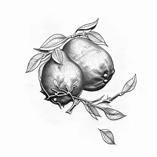 lemon tree branch without fruits tattoo design idea