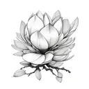 magnolia tree branch tattoo design idea
