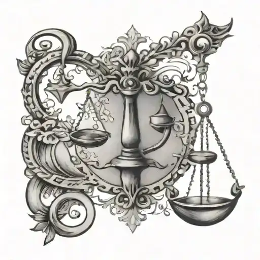 tattoo of libra and pisces symbol tattoo design idea