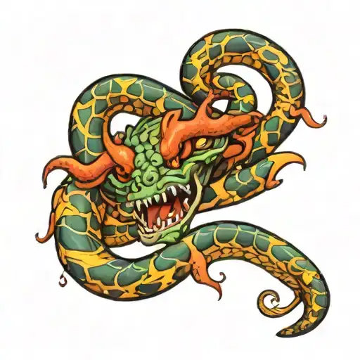 canaanite devil snake tattoo design idea