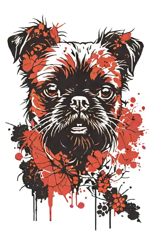 brussels griffon dog silouette tattoo design idea