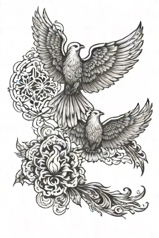 father son holy spirit tattoo design idea