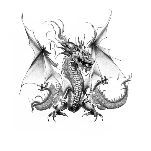 mecha jade dragon tattoo design idea