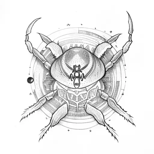 moon with spider in book purple shark tooth tattoo design idea