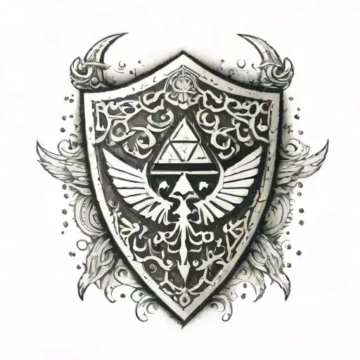 Hylian sheild sacred  tattoo design idea