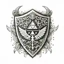 Hylian sheild sacred  tattoo design idea