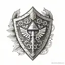 Hylian sheild sacred  tattoo design idea