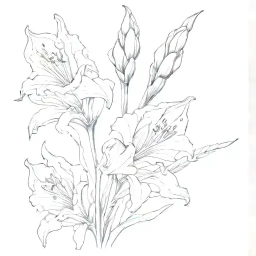 gladioli tattoo design idea