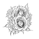 gothic window with overgrown flowers tattoo design idea