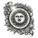 semi colon sun shining tattoo design idea