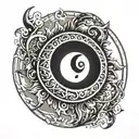 semi colon sun shining tattoo design idea