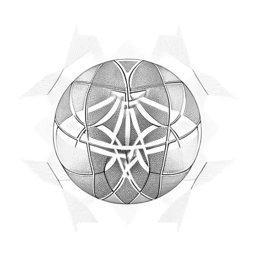 Geometric shapes inspired by Kobe Bryant's basketball plays in a blackwork style tattoo design idea