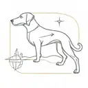 A minimalist tattoo design featuring a stylized dog silhouette with elements of the Canary Islands, capturing the essence of the client's favorite things tattoo design idea