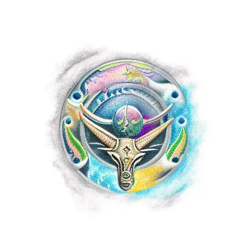 mix Sagittarius, Pisces and Taurus in a full sleeve tattoo design idea