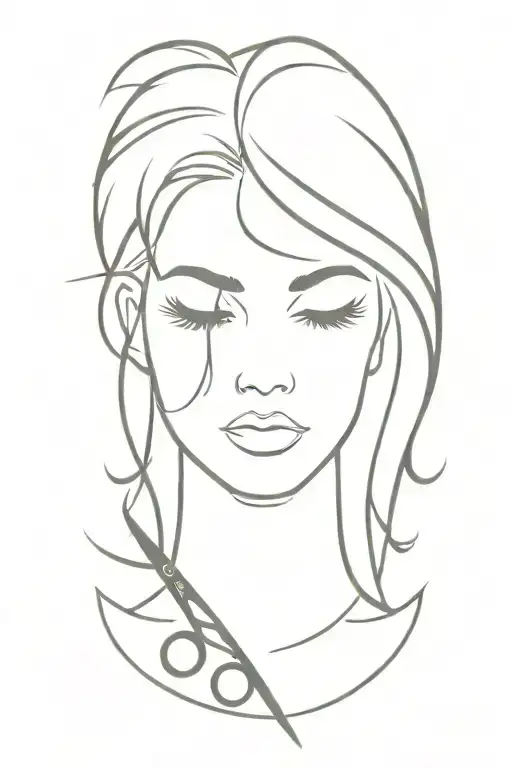 Scissors and hair: A simple yet powerful symbol of her profession. A strong, determined figure: A silhouette or portrait tattoo design idea