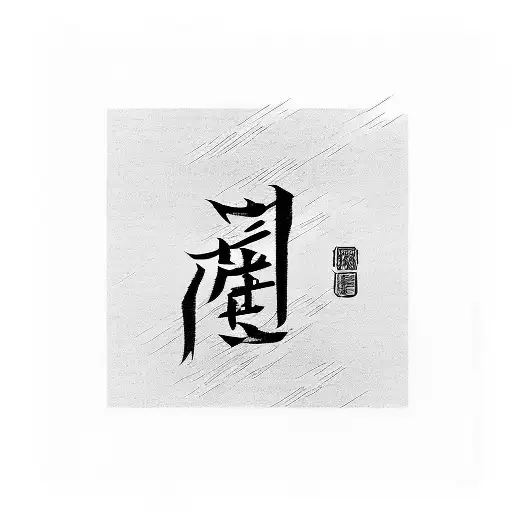 A simple and elegant design featuring the kanji 刻 (Kizame) in bold calligraphy.  tattoo design idea