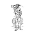 a satyr holding a sword tattoo design idea