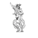 a satyr holding a sword tattoo design idea