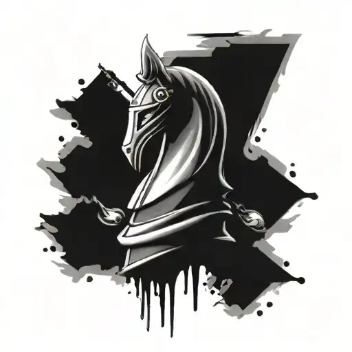knight chess piece tattoo design idea