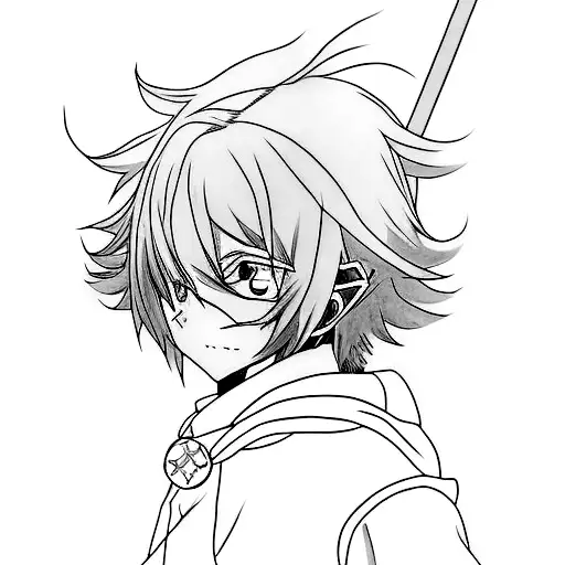 Incorporate a manga character driving a BMW e36 into a minimalist tattoo tattoo design idea