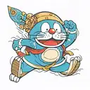 doraemon smiling tattoo design idea
