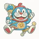 doraemon smiling tattoo design idea