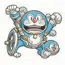 doraemon smiling tattoo design idea