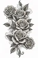 two roses with madala design between them  tattoo design idea
