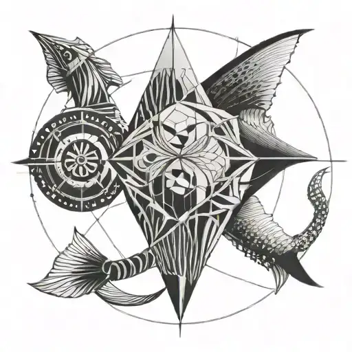 20-30 degrees of Pisces: Ruled by Mars god of war tattoo design idea