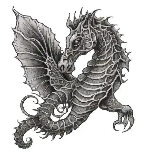 sea ​​horse tattoo design idea