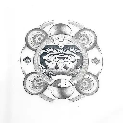 Sun and Moon tattoo design idea