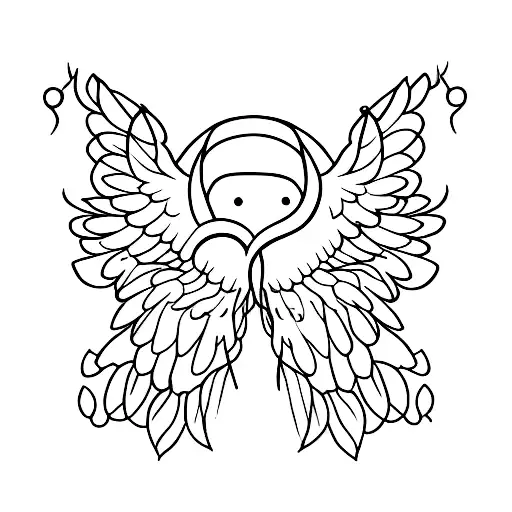 uteruses with a heart or seed blossoming or wings  tattoo design idea