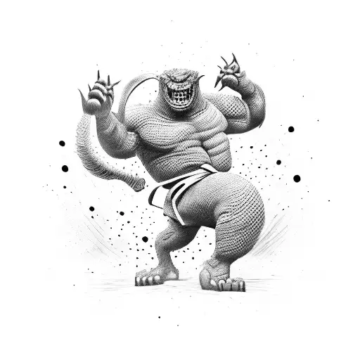 Judo monster tattoo design idea