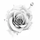 rose, violet, daffodils, aster tattoo design idea