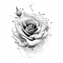 rose, violet, daffodils, aster tattoo design idea