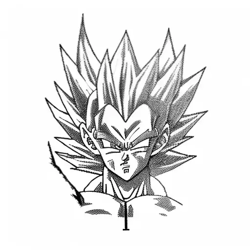 Dragon Ball Z character in a fierce battle tattoo design idea
