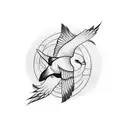 three small birds flying tattoo design idea