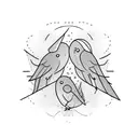 three small birds flying tattoo design idea