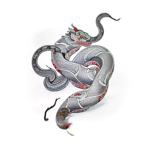 white snake  tattoo design idea