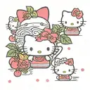 hello kitty cherries tattoo design idea
