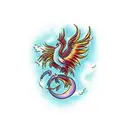 Phoenix rising from ashes tattoo design idea
