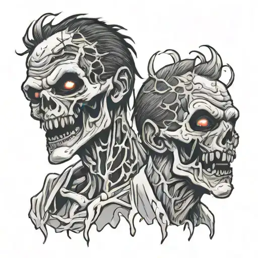 Zombies tattoo design idea