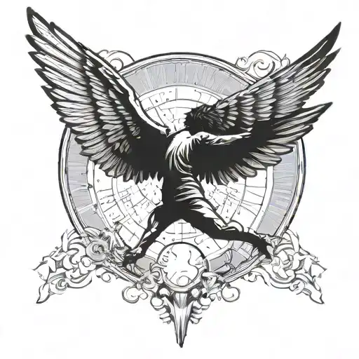 Icarus flying towards the sun tattoo design idea