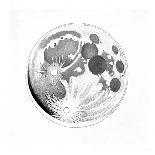 moon with evergreen trees tattoo design idea