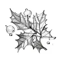 Holly leaf with berries tattoo design idea