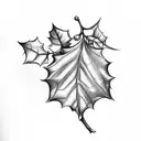 Holly leaf with berries tattoo design idea