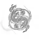dragon and scorpion yin yang design tattoo design idea