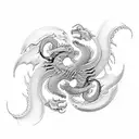 dragon and scorpion yin yang design tattoo design idea